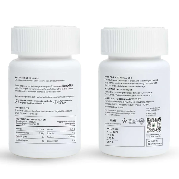 Golden Hug Curcumin Supplement Fact