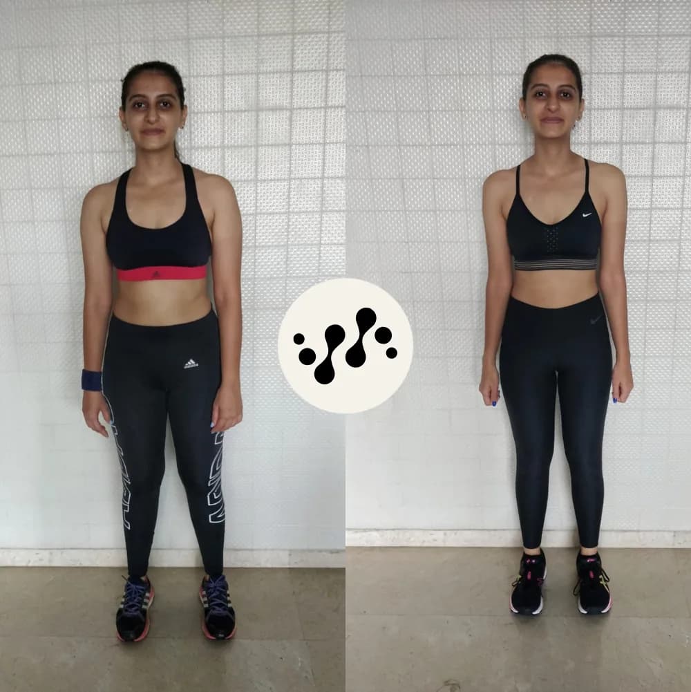 Ankita, before and after fitcru coaching