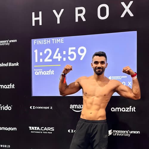fitcru client after finishing a HYROX race