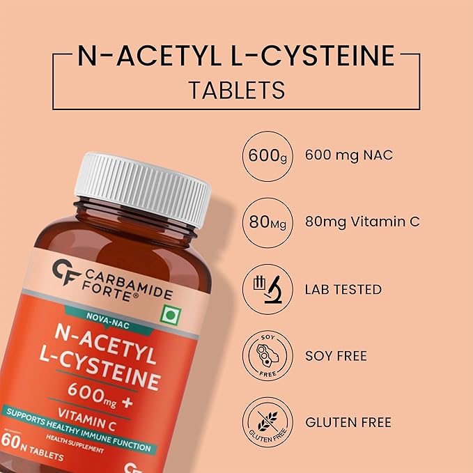 Carbamide Forte N-Acetyl, L-Cysteine 600mg (NAC) - 60 Veg Tablets