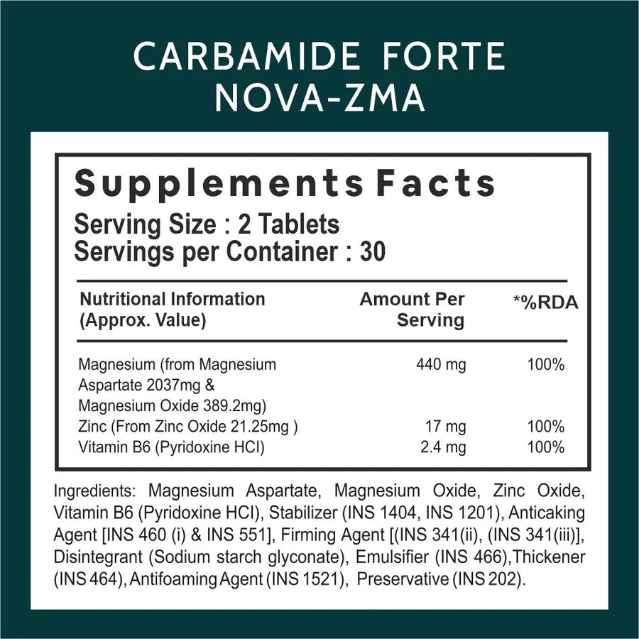 Cf Zma Zinc, Magnesium Aspartate & Vitamin B6 Supplements